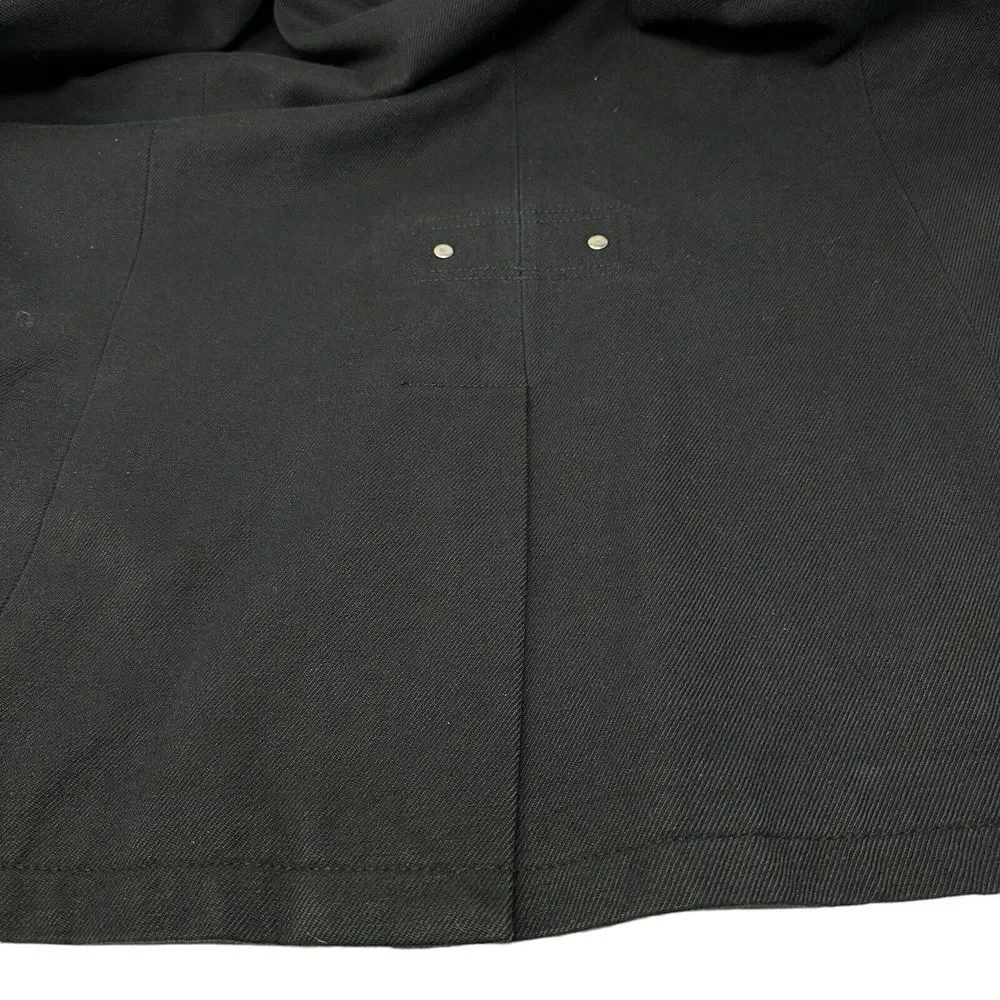 ZARA MAN Black Tag Coat Black Zip Hook Closure Cotton Wool Poly Blend‎ Small